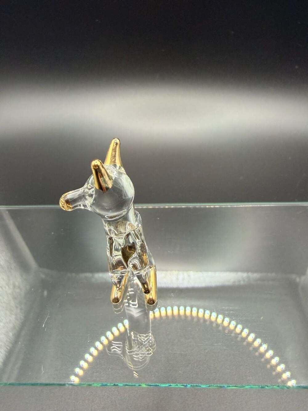 Swarovski Crystal Kangaroo Figurine with Gold Accents